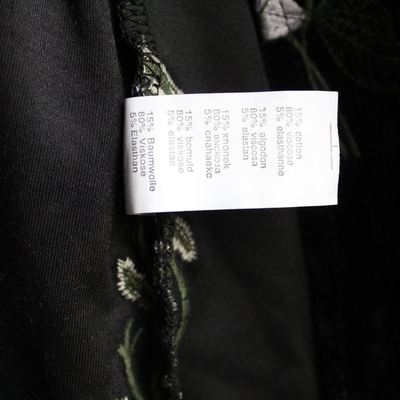 Black Velvet Embroidered Wrap Dress - Picture 3 of 6
